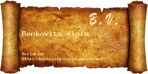 Benkovits Viola névjegykártya